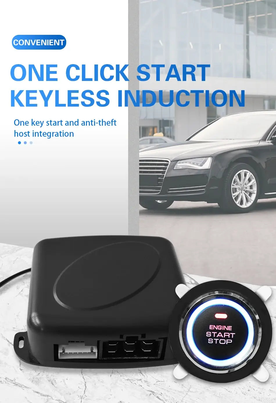 Car Remote Control PKE Keyless Entry Engine Start Alarm System Push Button Starter Stop Auto