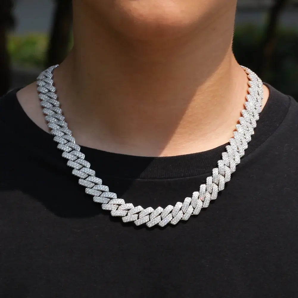 13mm Micro Pave Prong Cuban Chain Necklaces Fashion Hiphop Full Iced Out Cubic Zirconia Jewelry For Men Women