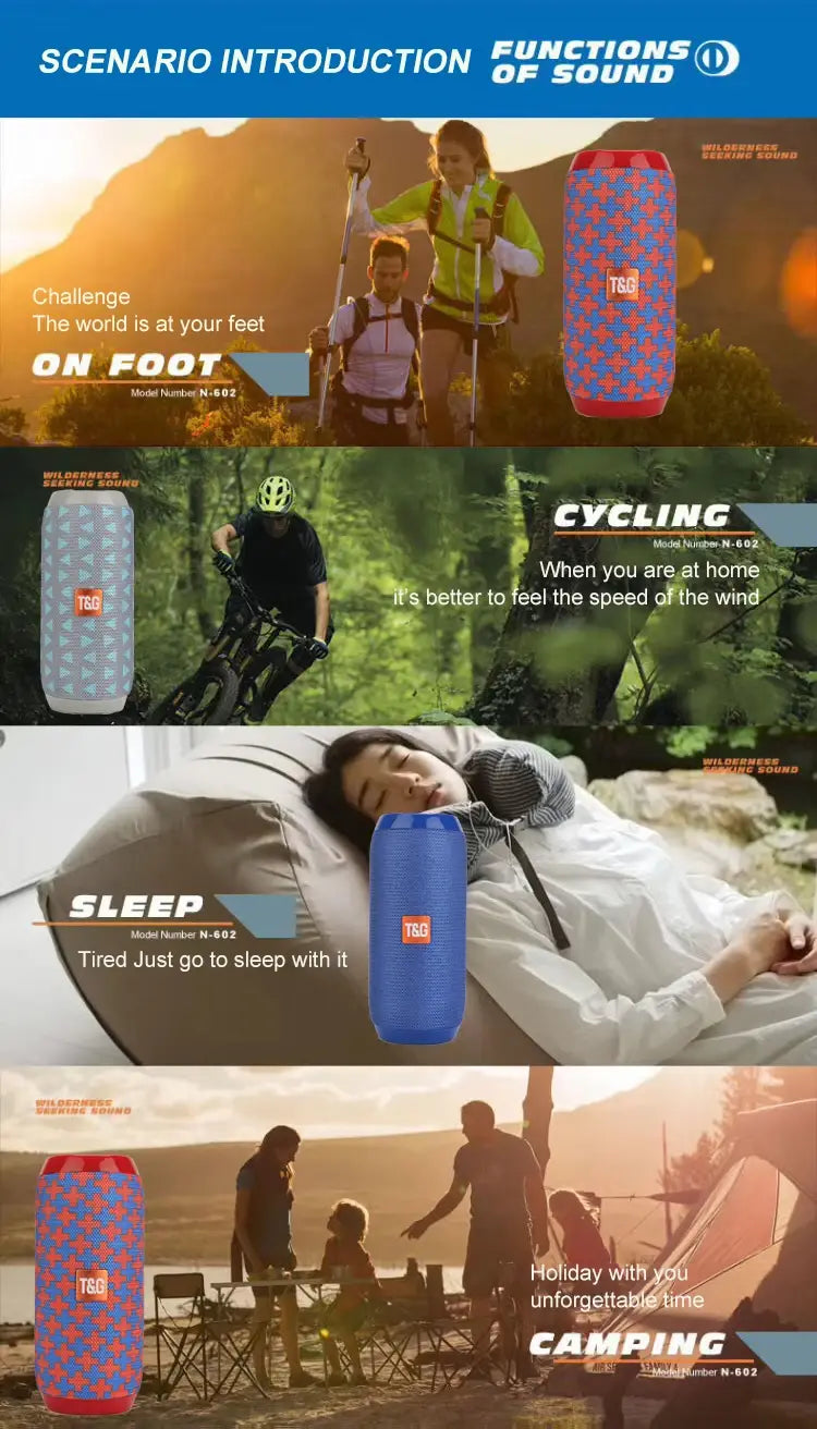 Outdoor Bluetooth-compatiple Speaker Portable Bass Stereo Wireless Column Computer Support FM Waterproof Speakers