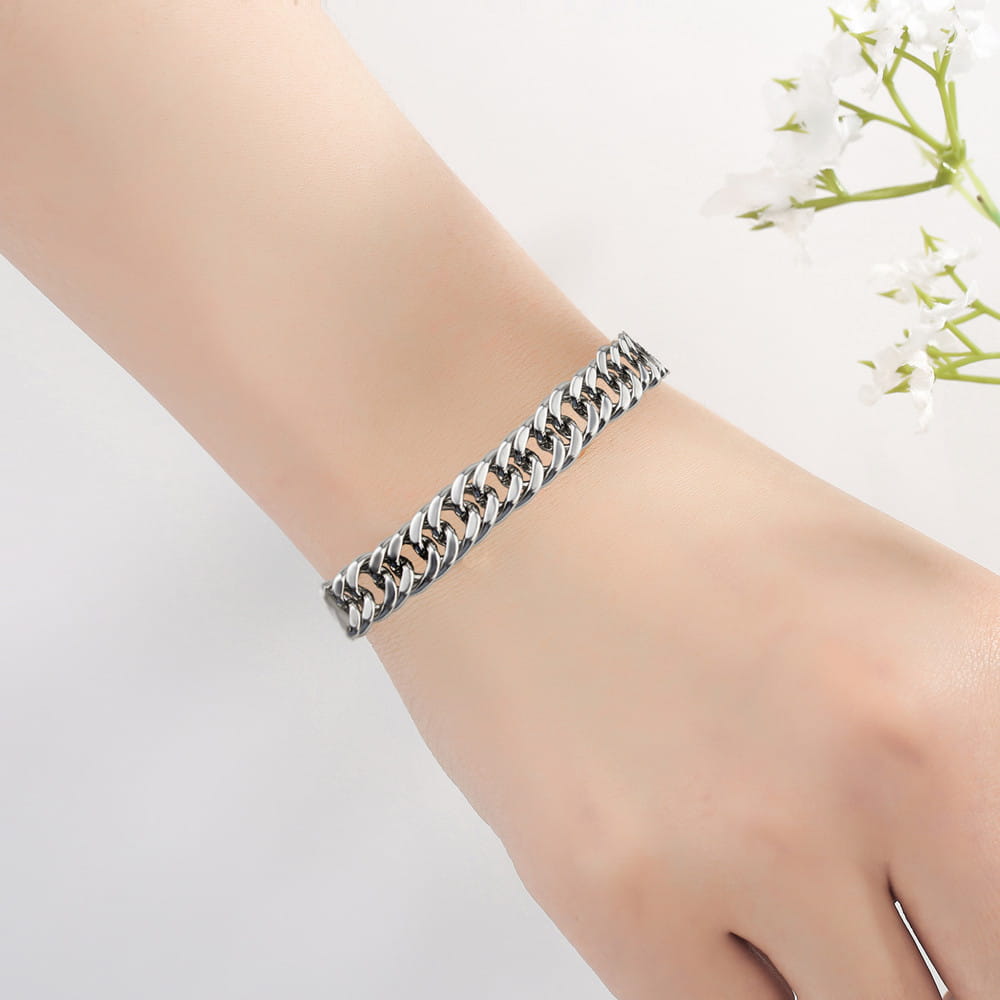 HNSP Punk 10MM Cuba Chain Bracelet For Men Male Stainless