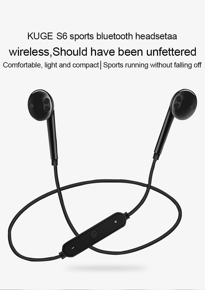 S6 Wireless Bluetooth Headset Sports Headphones 3D Stereo