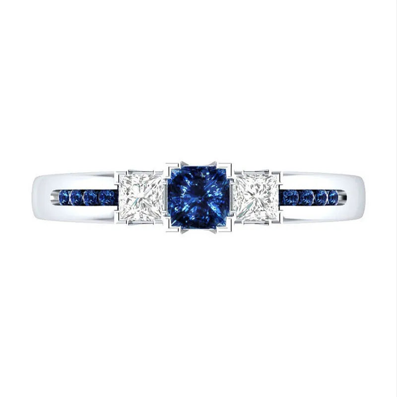 Classic Women Ring 925 Silver with Sapphire Emerald Amethyst Gemstone Jewelry Wedding Party Gifts size 6-10 wholesale