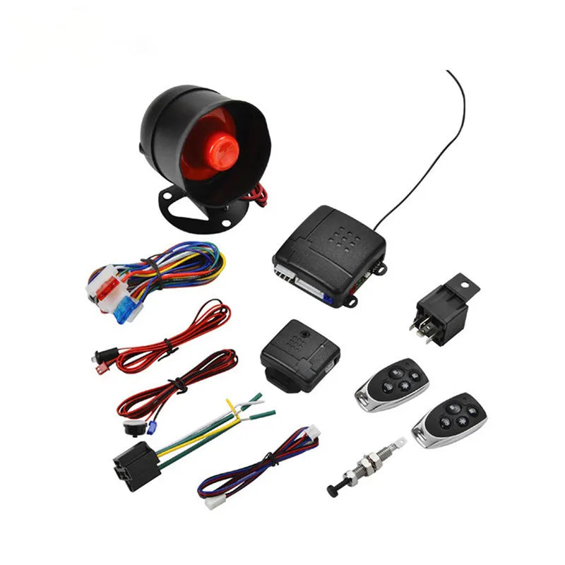 DOXINGYE Universal One Way Car Burglar Alarm Protective System Security Anti-theft Siren Horn +2 Remote Control