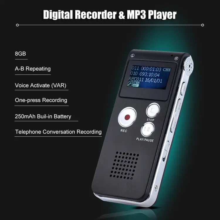 USB Voice Recorder Professional Dictaphone WAV MP3 Player