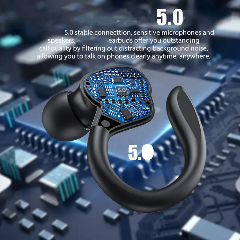 TWS True Wireless Bluetooth Headset 5.0 Digital Display Charging Bin Hanging Ear Sports VV2