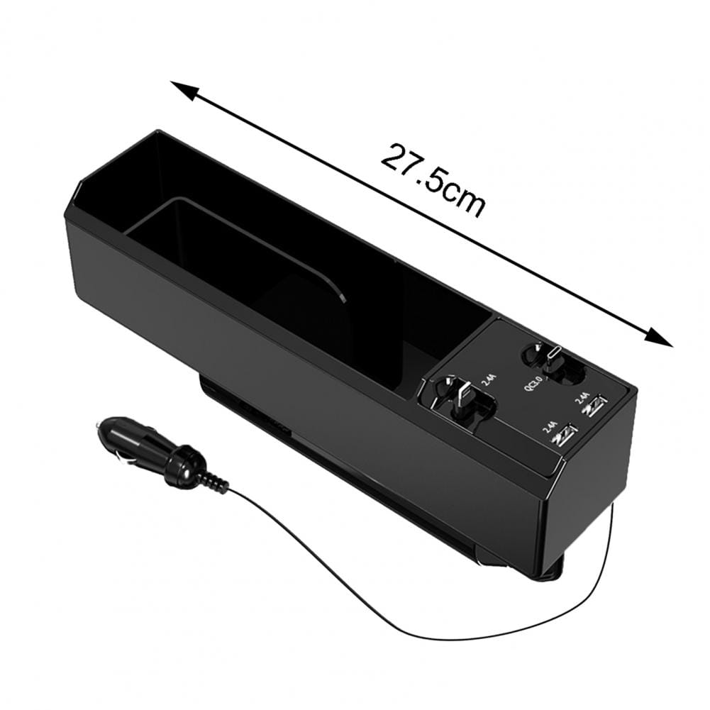 Fast Charging Car Seat Crevice Storage Box Gap Slit Pocket Catcher Organizer Universal Card Phone Holder
