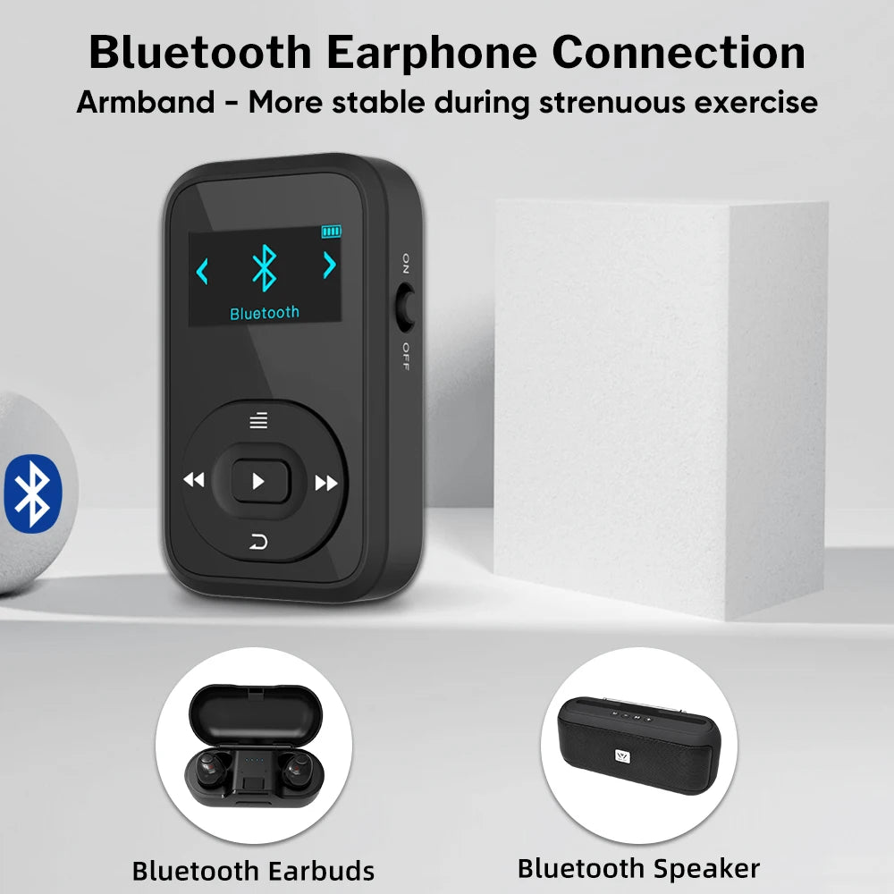 Deelife Bluetooth MP3 player Music Sport Clip Portable Walkman with Armband Mini Players FM Radio Ebook Voice Recorder