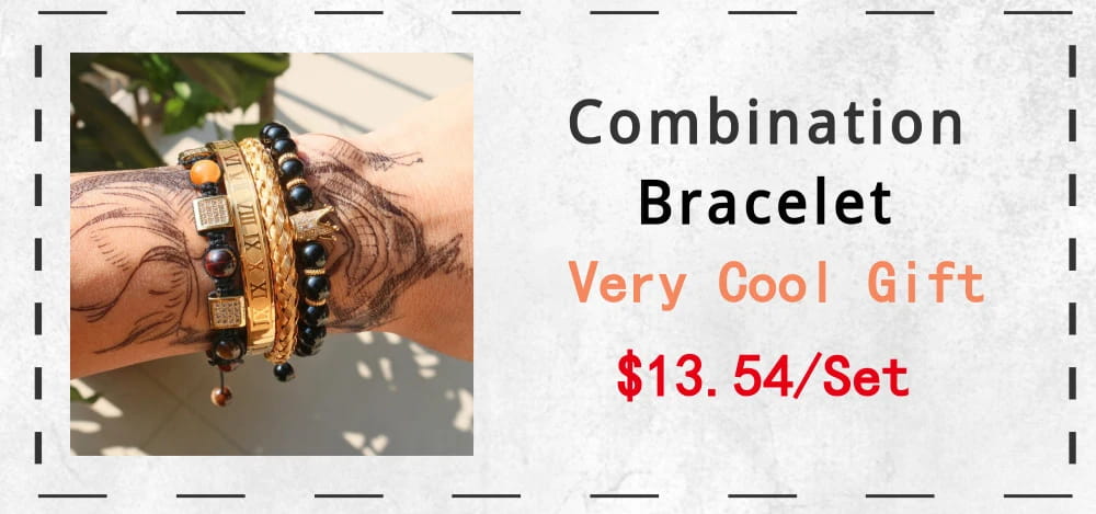 Men Bracelet jewelry 4pcs/set crown charms Macrame beads Bracelets Braiding Man Luxury Jewelry for women bracelet gift
