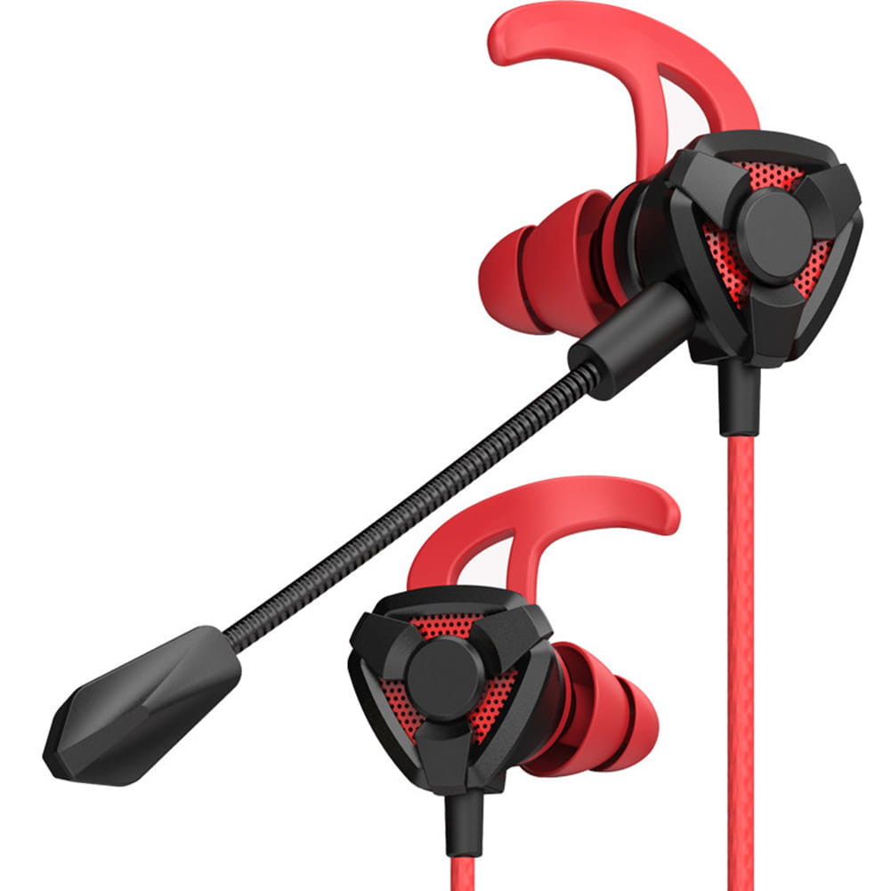 Portable Dynamic Noise Reduction In-Ear Wired Call Earphones Gaming Computer Earpiece With Dual Mic