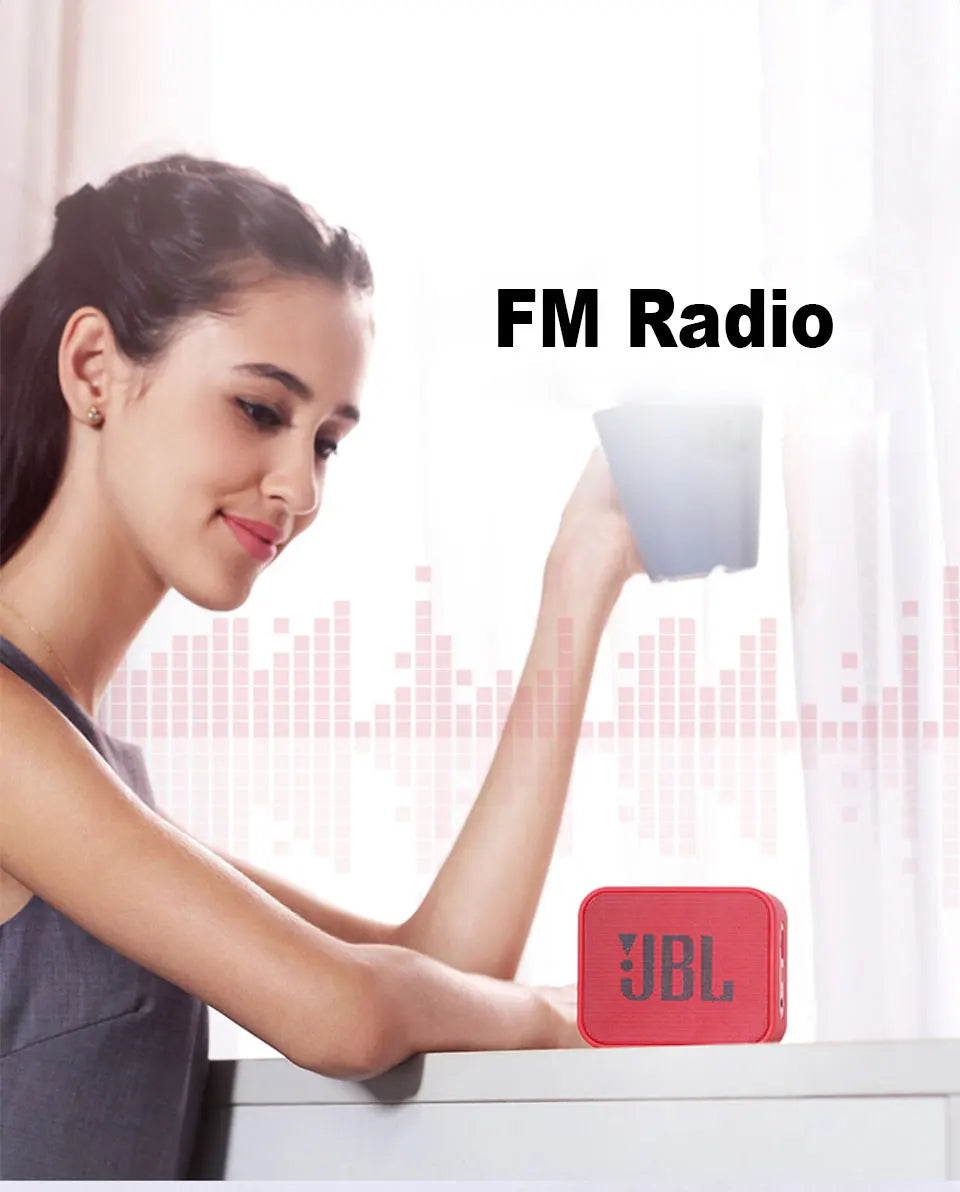 JBL GO Player Wireless Bluetooth Speaker Outdoor Portable Mini FM Radio TF Card Bass Sound Rechargeable Battery with Mic