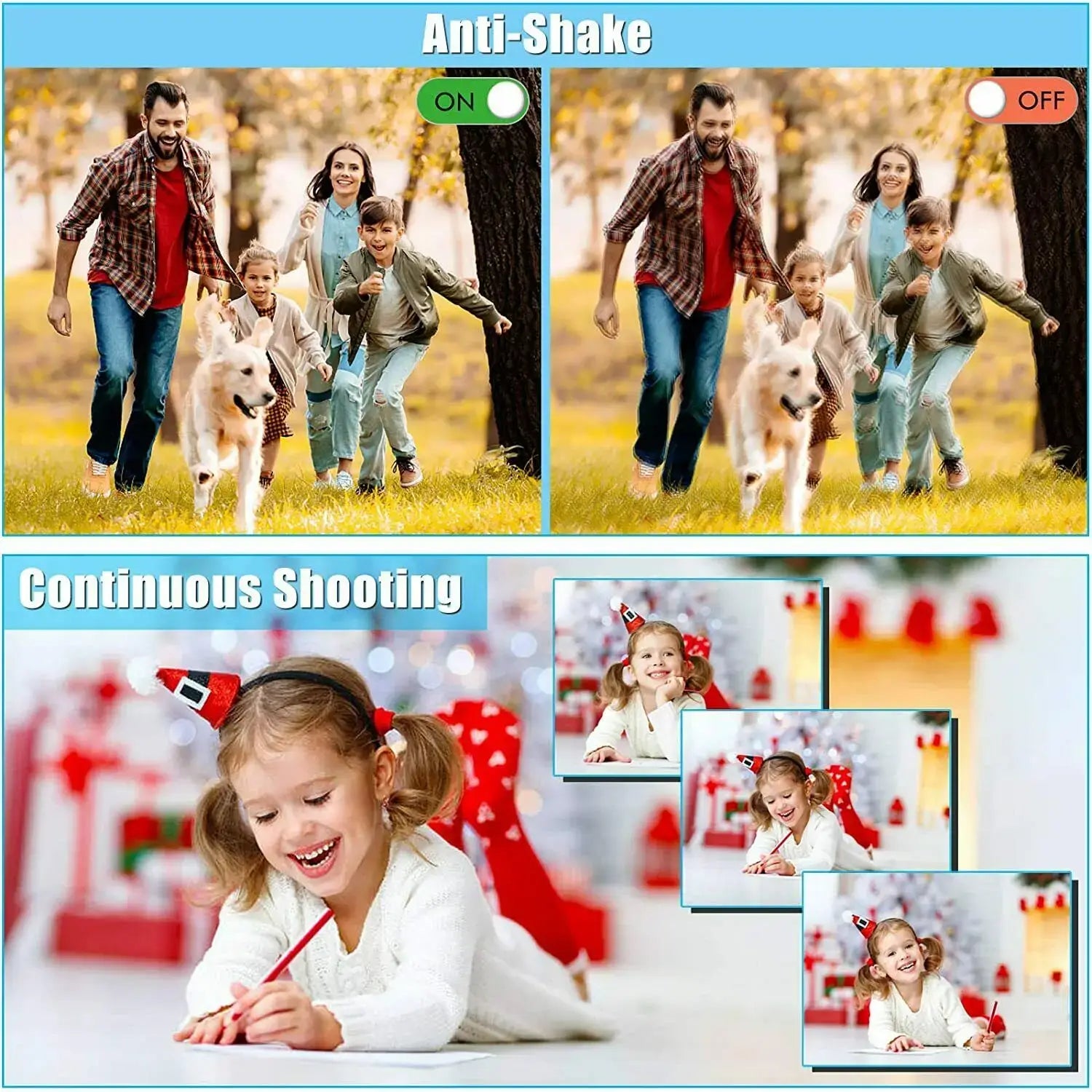 44MP Small Digital Camera 2.7K 2.88inch IPS Screen 16X Zoom Face Detection Vlogging for Photography Beginners Kids