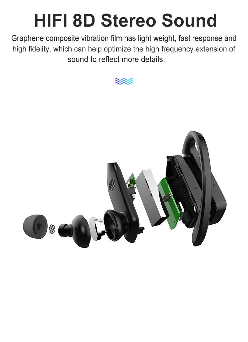 T11 Led Display Bluetooth Earphones TWS Wireless Sports headphones earburds Waterproof 8D Stereo Handsets with MIC