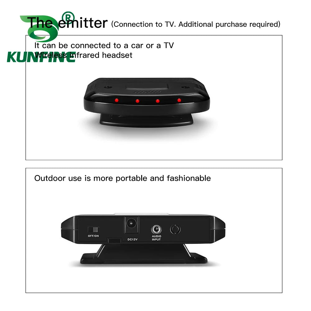 Universal Wireless Infrared IR Headphones For Ipad MP3 Earphon Car Stereo Radio Auto Roof Monitor Headset Dual Channel