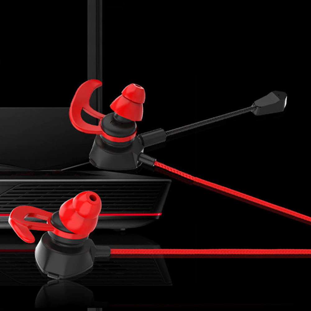 Portable Dynamic Noise Reduction In-Ear Wired Call Earphones Gaming Computer Earpiece With Dual Mic