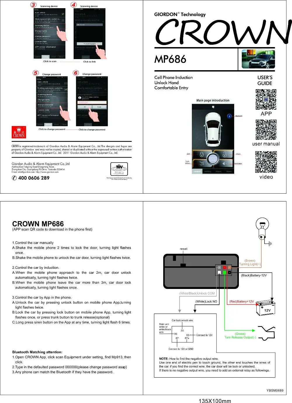 Universal Smart Key Central Locking Door Lock SmartPhone APP Auto Remote Keyless System Passive Trunk Car Alarm MP686B