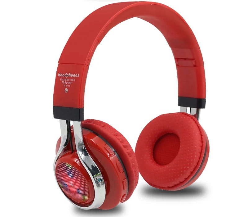 STN-18 Glowing Wireless Bluetooth Headphone Portable Headset Stereo Heavy Bass Earbuds LED Mic TF FM