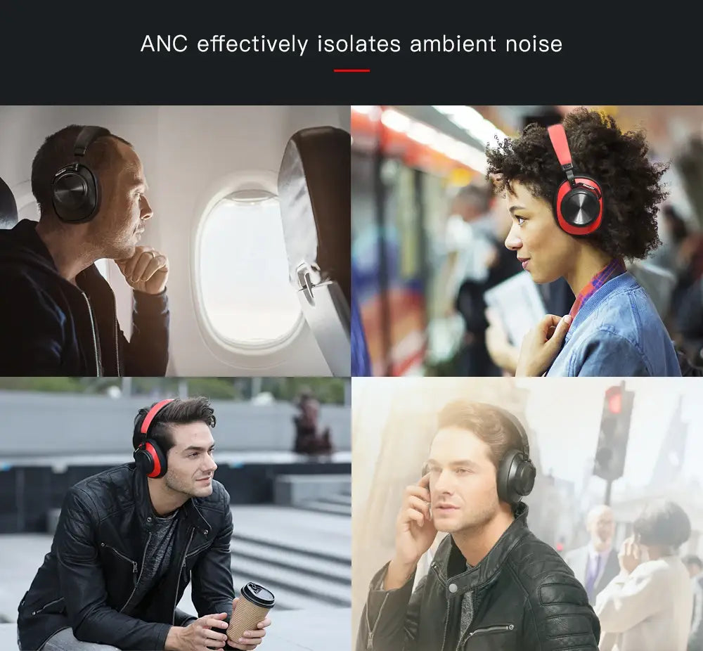 Bluedio T6S Bluetooth Headphones Active Noise Cancelling Wireless Headset For Phones And Music With Voice Control