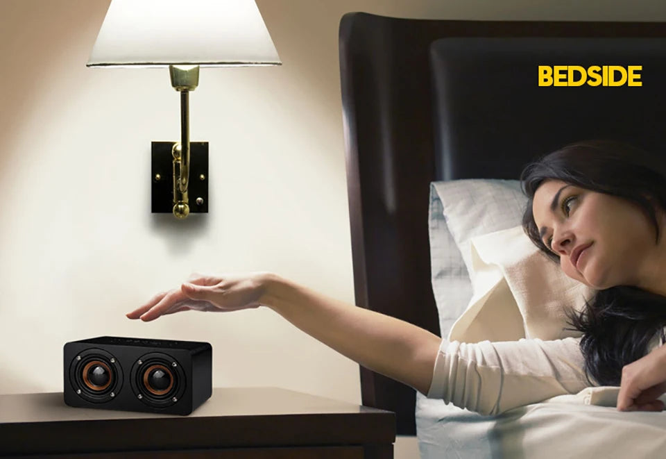 TOPROAD Wooden Wireless Bluetooth Speaker Portable HiFi Shock Bass Altavoz TF FM Radio Soundbar