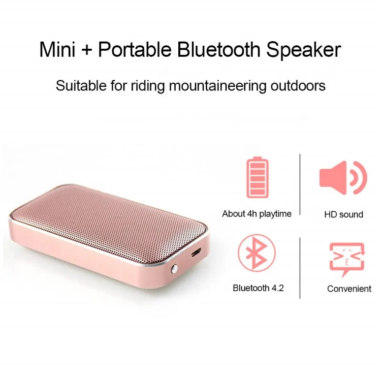 BT207 Portable Pocket Wireless Bluetooth Speaker Mini Small Metal Music Sound Box Handsfree Outdoor Bass Subwoofer