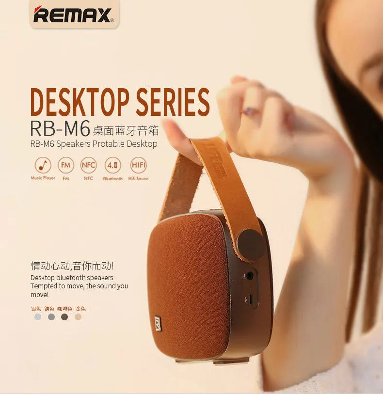 Remax M6 high quality mini portable desktop wireless Bluetooth audio HiFi support handsfree call NFC connection