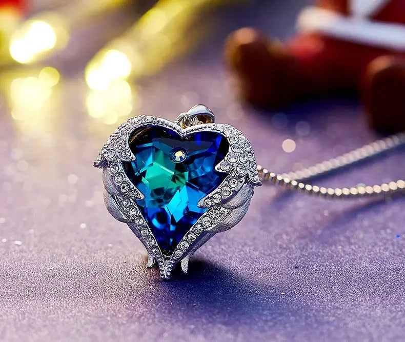 Cdyle Angel Wings Necklace Crystals from Swarovski Necklaces Fashion Jewelry For Women Heart Of Mother’s Day Gifts