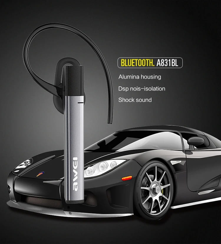 Awei A831BL Business Mono Wireless Earphone Bluetooth Headphones Hands Free With Microphone