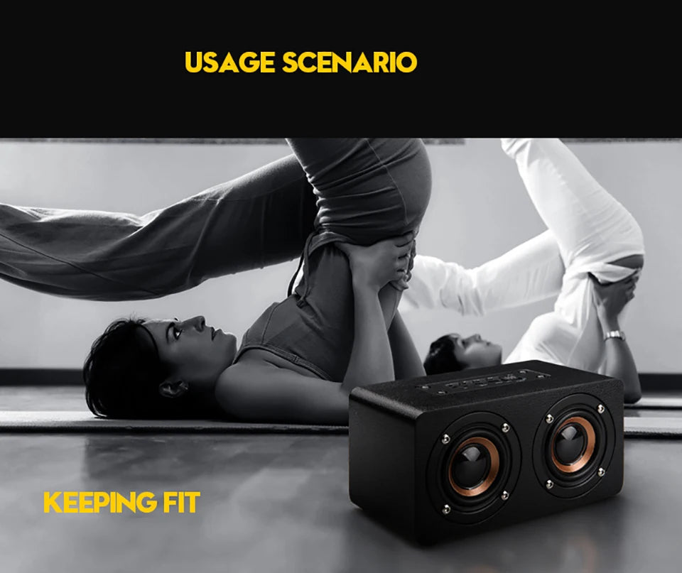 TOPROAD Wooden Wireless Bluetooth Speaker Portable HiFi Shock Bass Altavoz TF FM Radio Soundbar