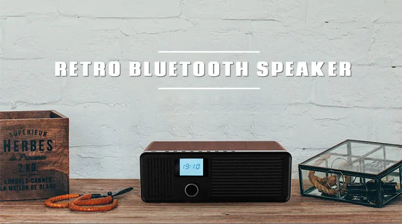 REMAX Retro Wood Dual Loudspeakers Wireless Bluetooth Speaker Support AUX Radio Fm For Xiaomi Iphone Samsung