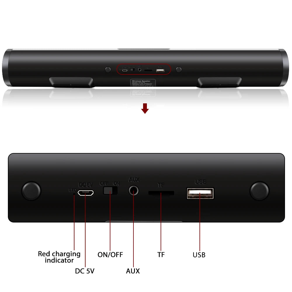 TOPROAD Bluetooth Soundbar with Subwoofer