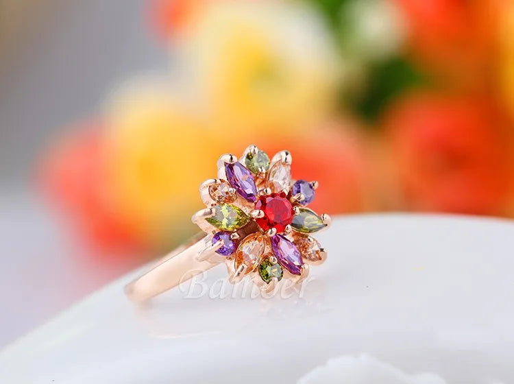 BAMOER Finger Ring with AAA Cubic Zircon Engagement Jewelry #6 7 8 9 JIR029