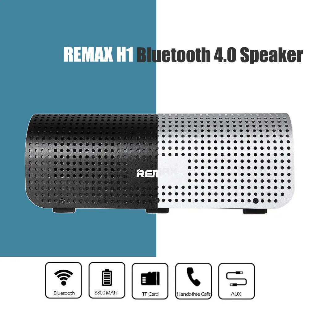 Remax H1 NFC Portble Bluetooth Speakers With Leather Straps Built-in 8800mAh Power Bank Support AUX-IN TF Card Surround