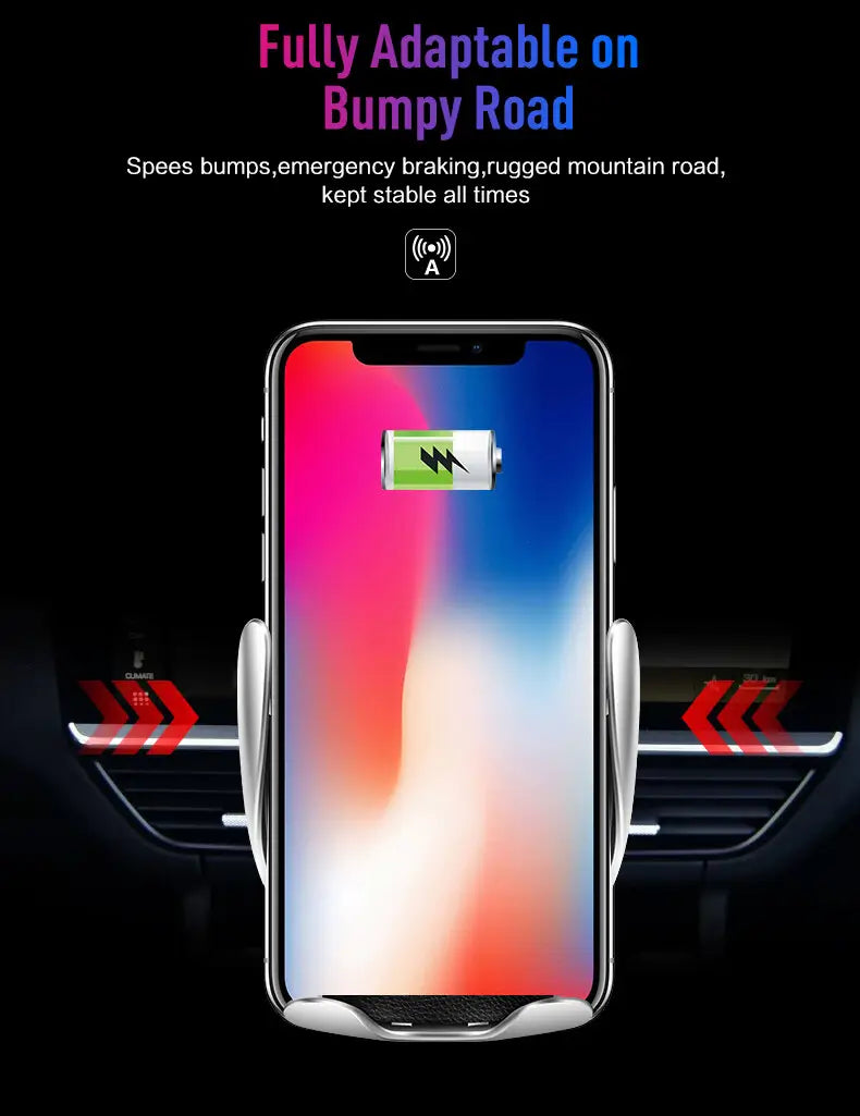 Automatic Clamping Wireless Car Charger Air Vent Phone