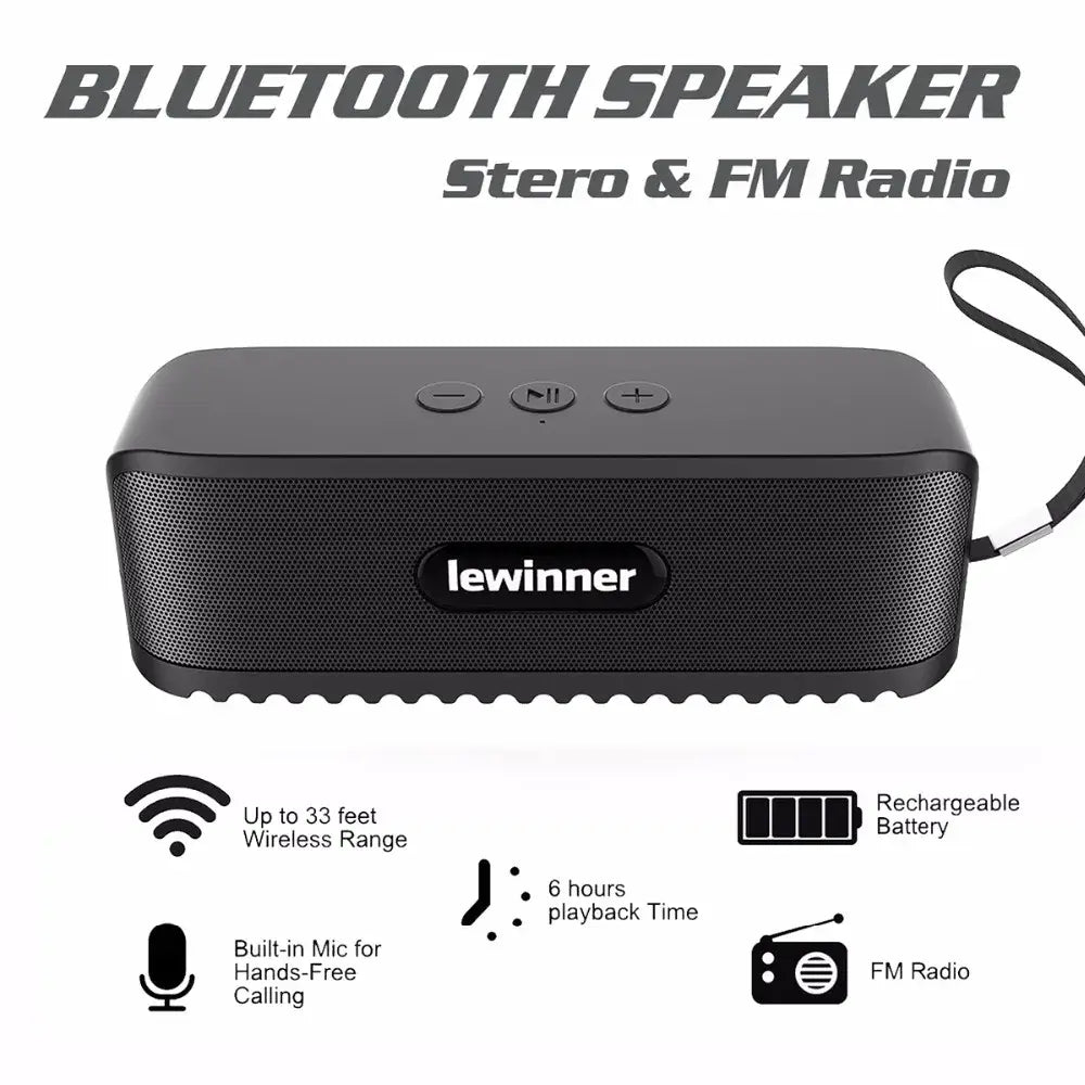 Lewinner 802 Mini Bluetooth speaker Portable Wireless Clumn Home Theater Sound System 3D stereo Music