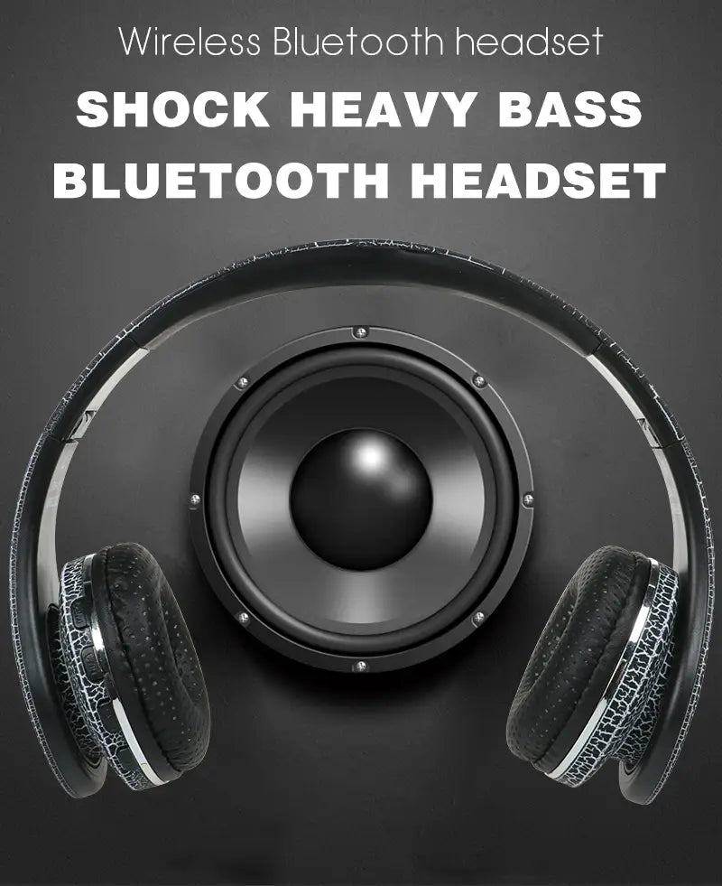 TOPROAD Casque Auriculares Bluetooth Headset Glowing LED Big Wireless Earphone Head Phone