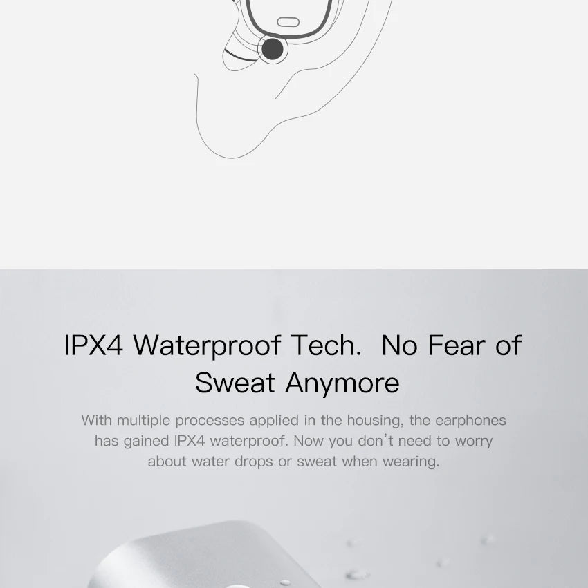 IPX4 Waterproof QCY T1 PRO TWS Touch Control Bluetooth Earphones Wireless Headset Noise Cancelling with MIC,750mAh