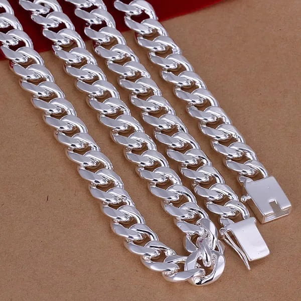 Men’s 24 ’’ 60cm 10mm N925 Sterling Silver color Necklace 115g Solid Snake Chain N011 Gift Pouches