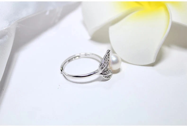 YIKALAISI Pearl jewelry 7-8 mm rings 925 sterling silver