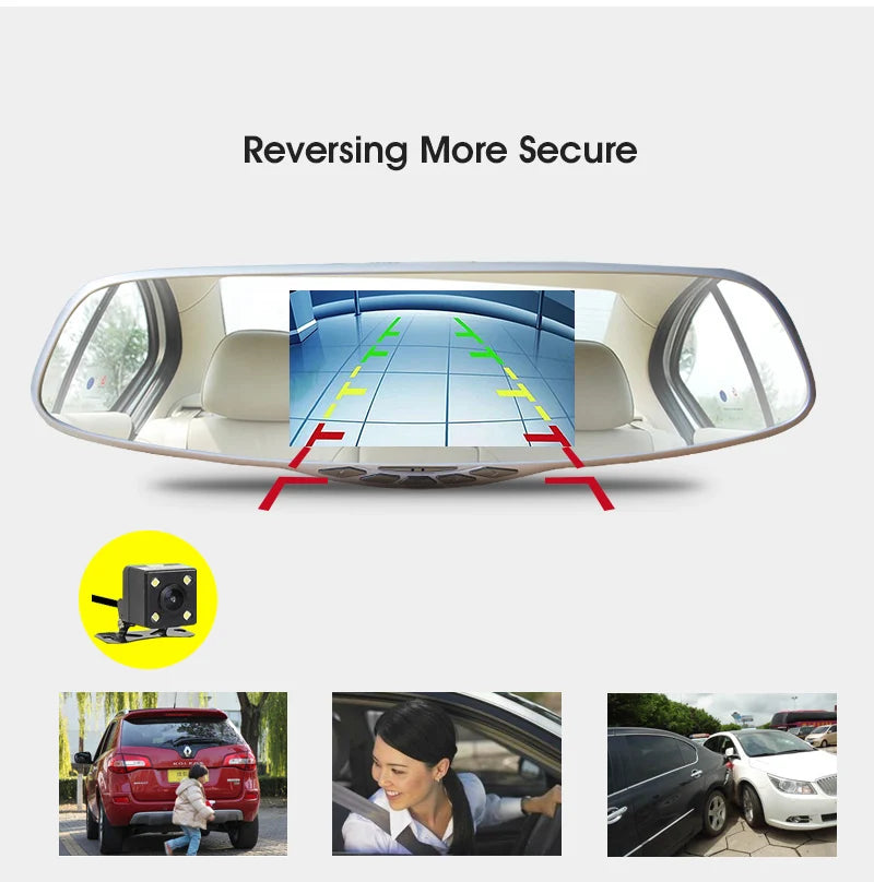 ANLUD Dash Camera 5.0 Dual Lens Dashcam GPS 1080P Car DVR Rear View Mirror Monitor Video Recorder 3IN1 Car-detector