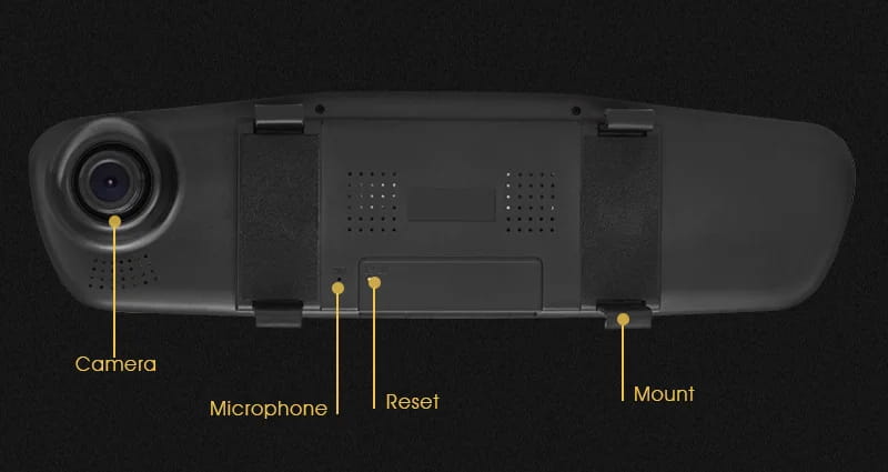 ANLUD Car Camera DVR Dual Lens Dash Cam Rear View Mirror Auto Video Recorder GPS Detector