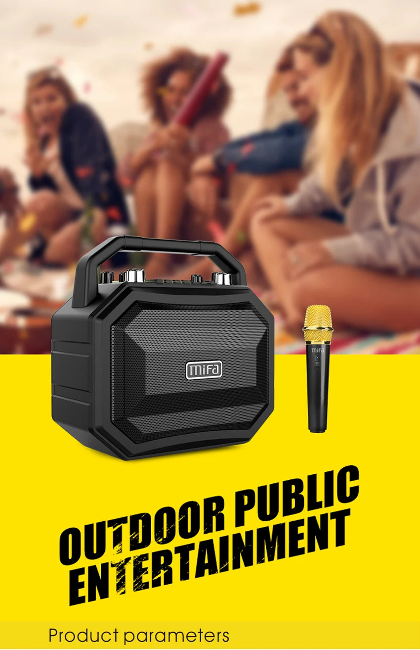 Mifa M520 Bluetooth Speaker with Wireless Microphone Mobile Karaoke TWS Stereo