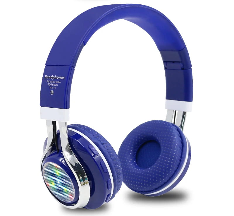 STN-18 Glowing Wireless Bluetooth Headphone Portable Headset Stereo Heavy Bass Earbuds LED Mic TF FM
