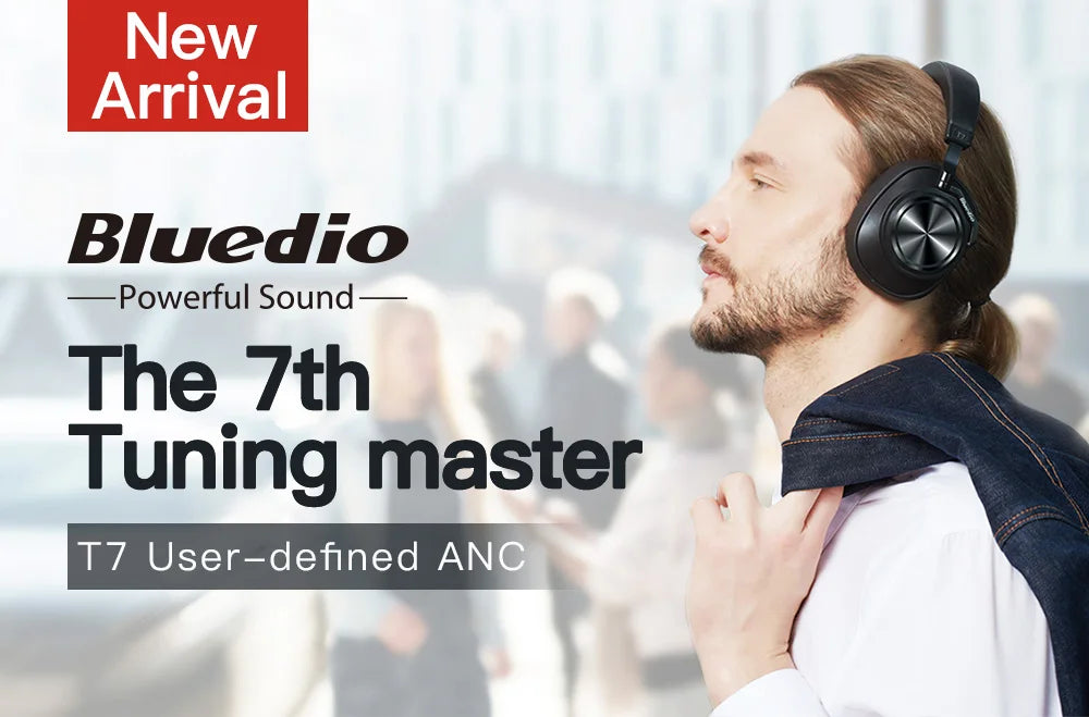 Bluedio T7 Bluetooth Headphones User-defined Active Noise Cancelling Wireless Headset for phones and music with face