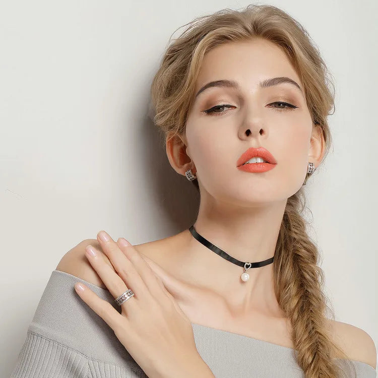 BAMOER 925 Sterling Silver Square Vintage Fascination Clear CZ Big Ring PA7601