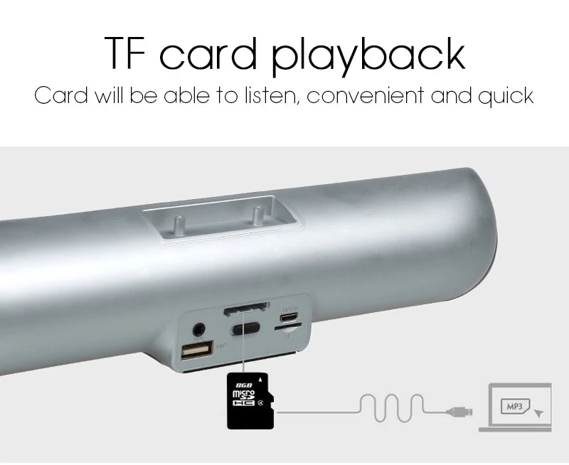 TOPROAD Portable Wireless Bluetooth Speaker Super Bass Stereo Dual Loudspeaker TF FM Radio USB LCD