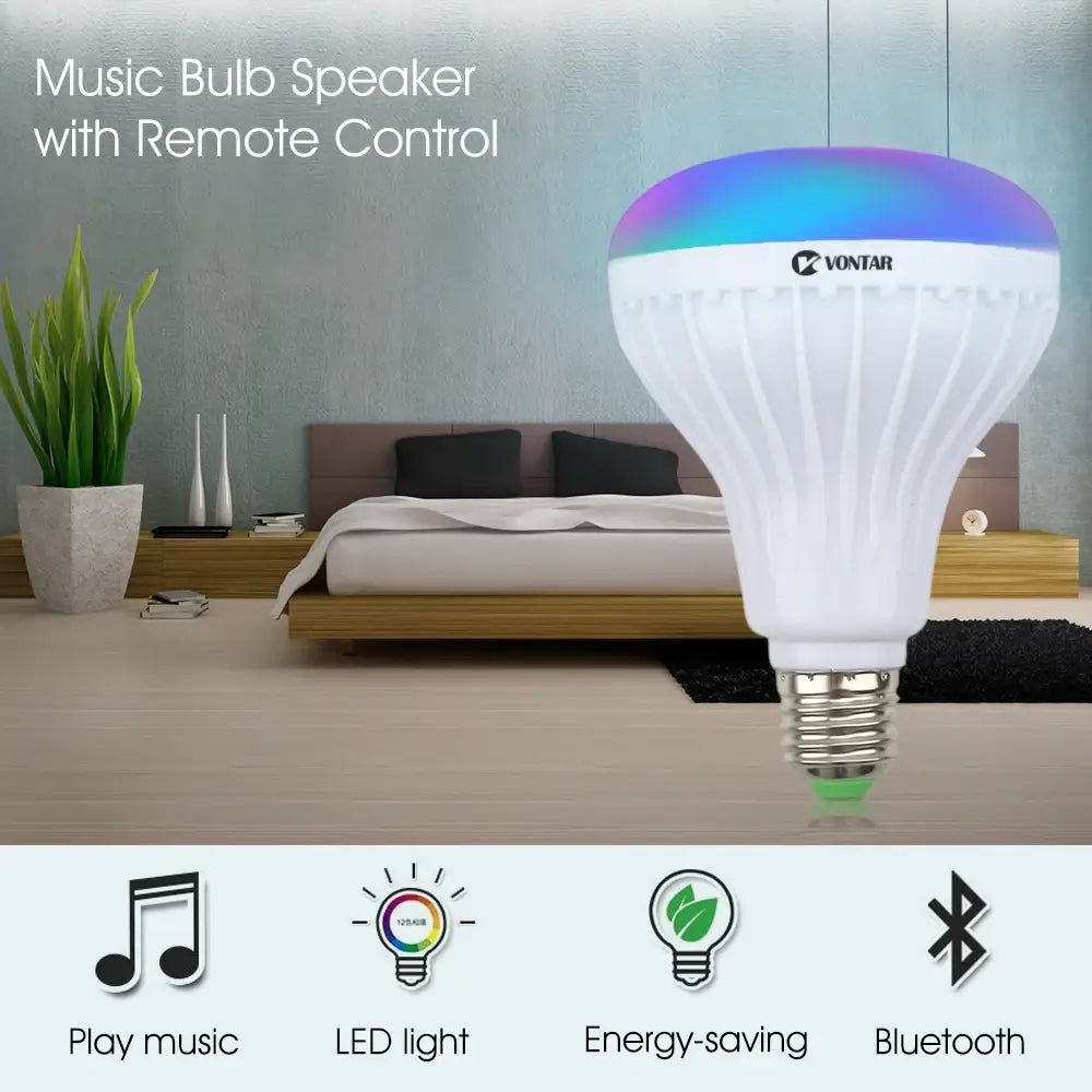 E27 B22 Wireless Bluetooth Speaker + 12W RGB Bulb LED Lamp 110V 220V Smart Led Light Music Player Audio with Remote