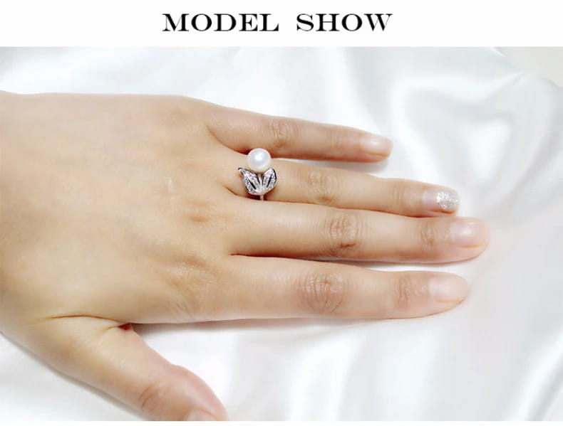 YIKALAISI Pearl jewelry 7-8 mm rings 925 sterling silver