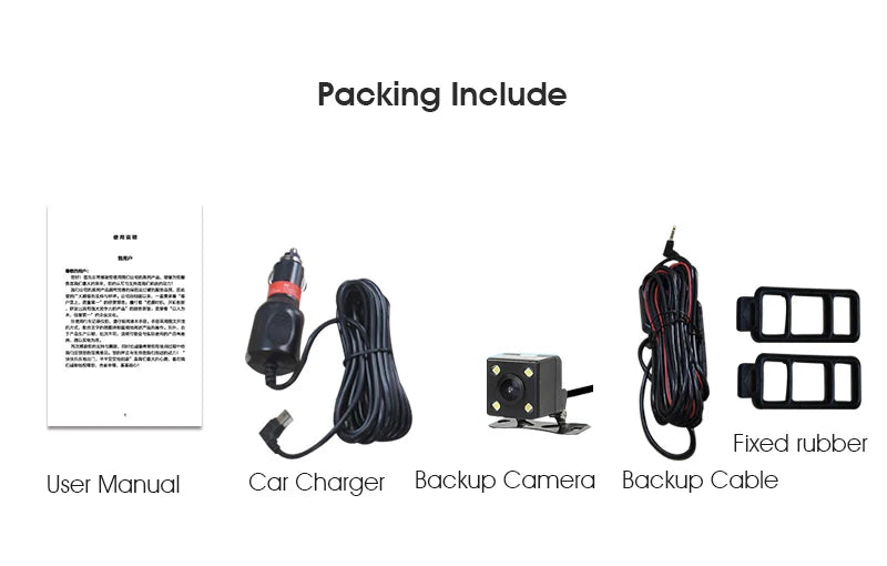 ANLUD Dash Camera 5.0 Dual Lens Dashcam GPS 1080P Car DVR Rear View Mirror Monitor Video Recorder 3IN1 Car-detector