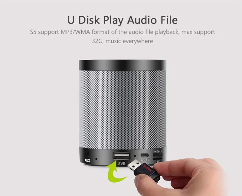 ZEALOT S5 Portable Bluetooth Speaker Column Wireless Subwoofer Super Bass Stereo USB TF Card Play With Microphone