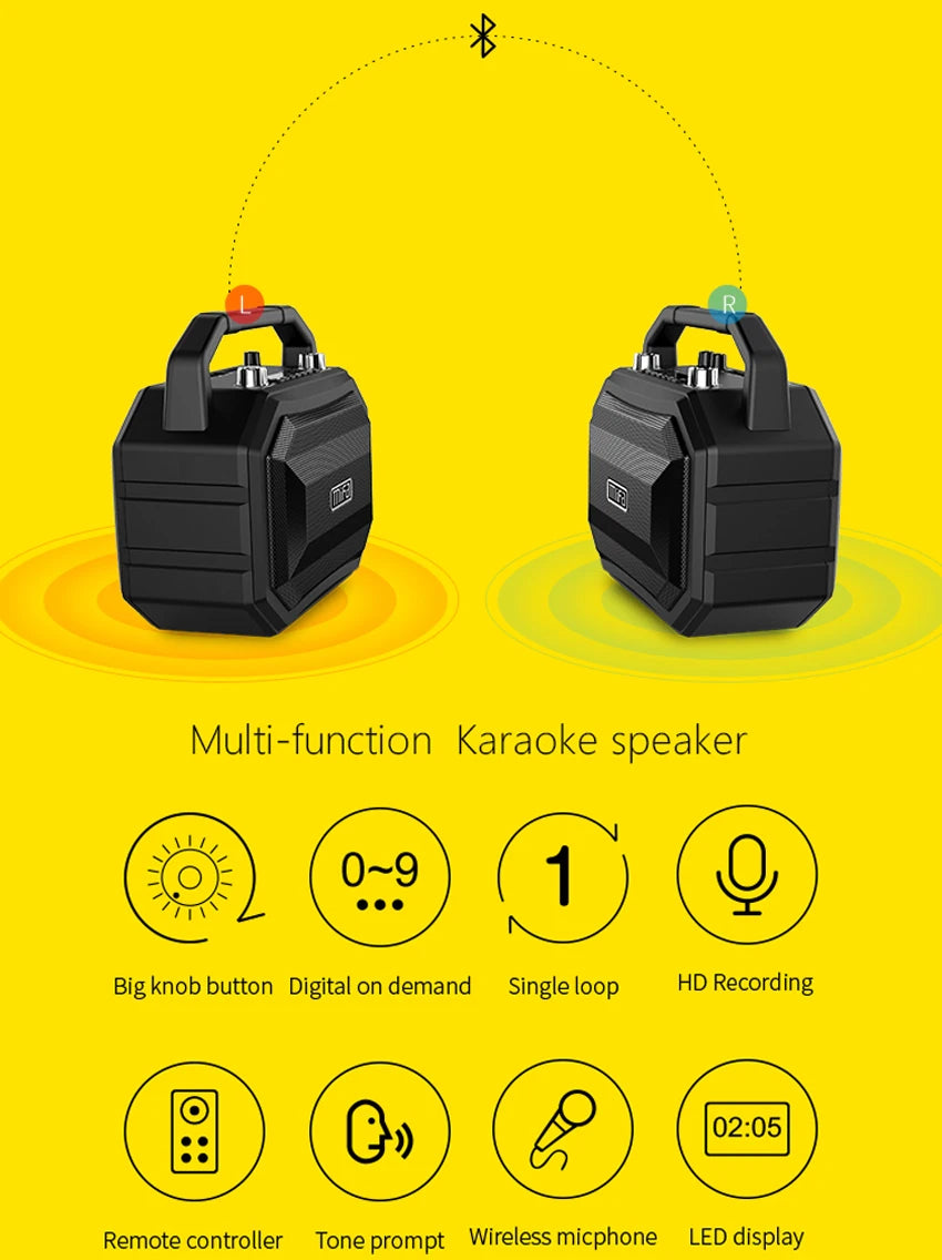 Mifa M520 Bluetooth Speaker with Wireless Microphone Mobile Karaoke TWS Stereo