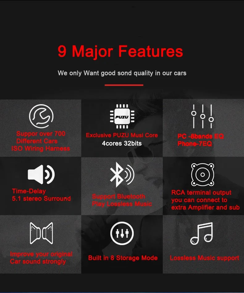 wiring harness 4X150W Car DSP amplifier with android Software app car radio sound upgrade digital audio signal processor